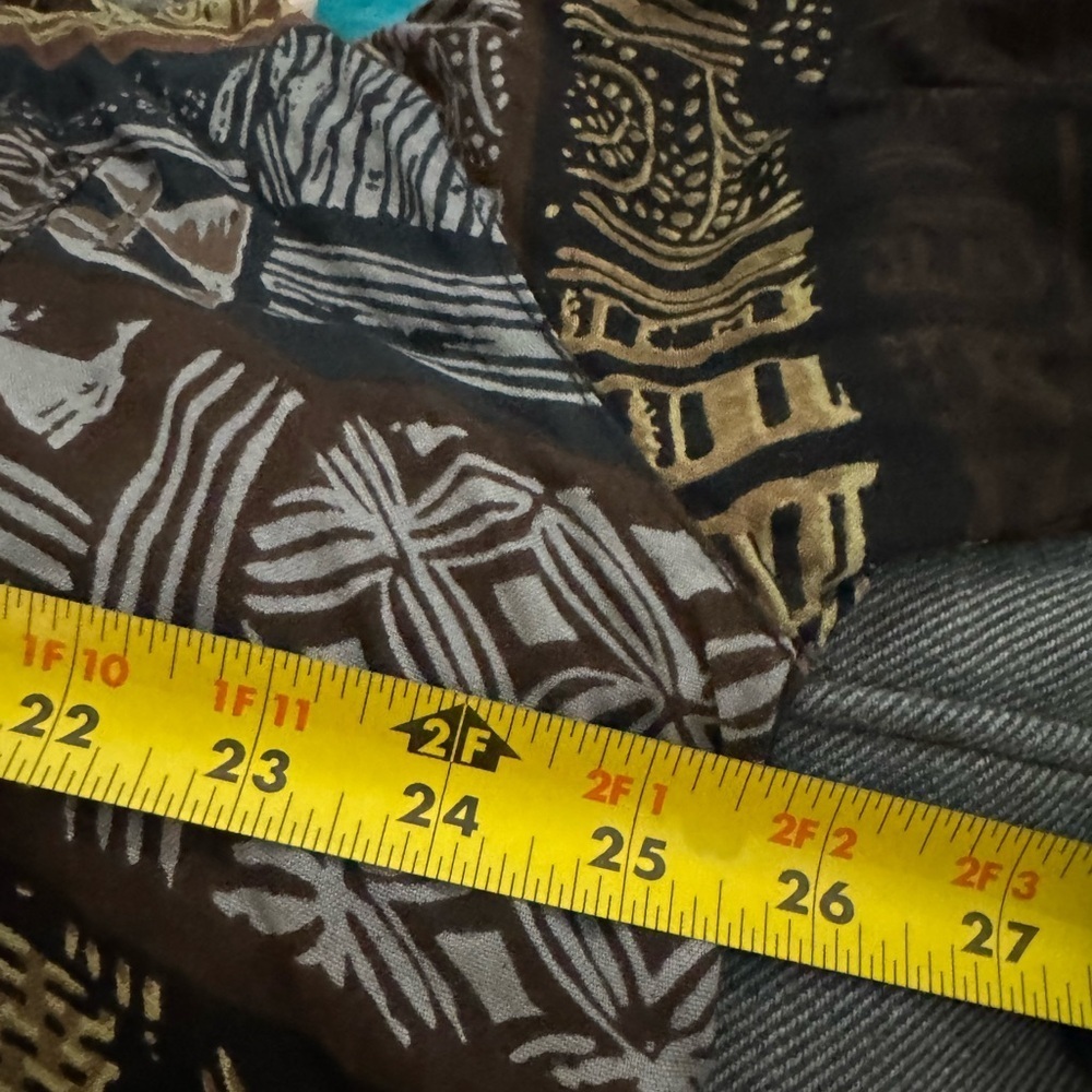 VTG Tribal Boho Velvet Collar Button Up Blouse High Lo Style 90’s Oversized Plus - Picture 11 of 12